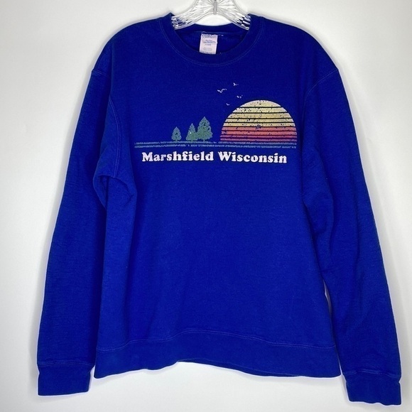 Port And Company Marshfield Wisconsin Patagonia Sunset Crewneck Sweatshirt Large - Picture 1 of 6